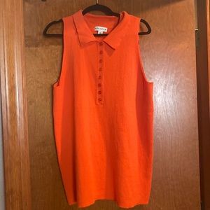 Orange Polo Sleeveless Top